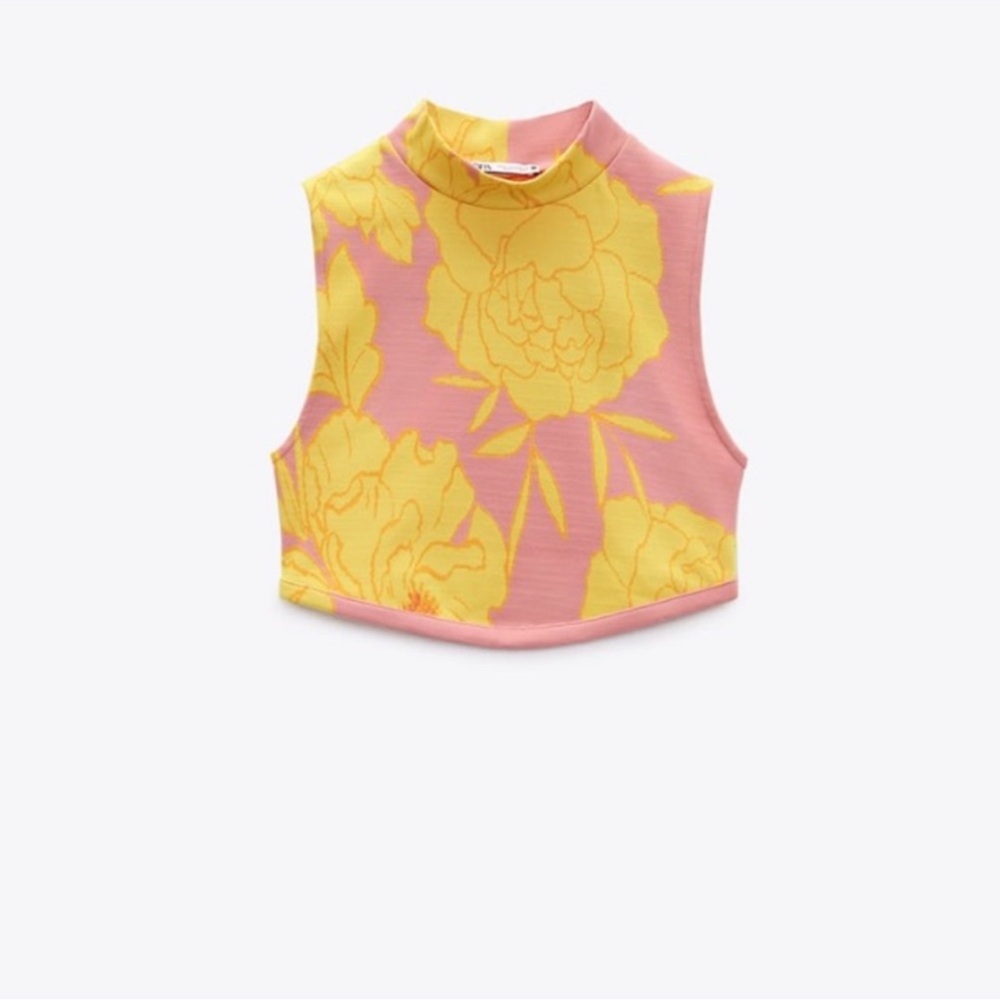 Zara Vibrant Pink and Yellow Floral Pants Set - Picture 3 of 5